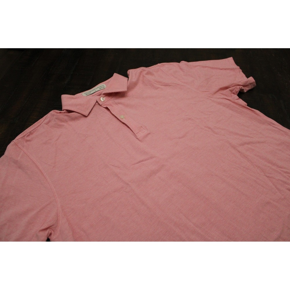 Holderness & Bourne Golf Polo Shirt Mens Large Pink Stripe Hunter Tailored